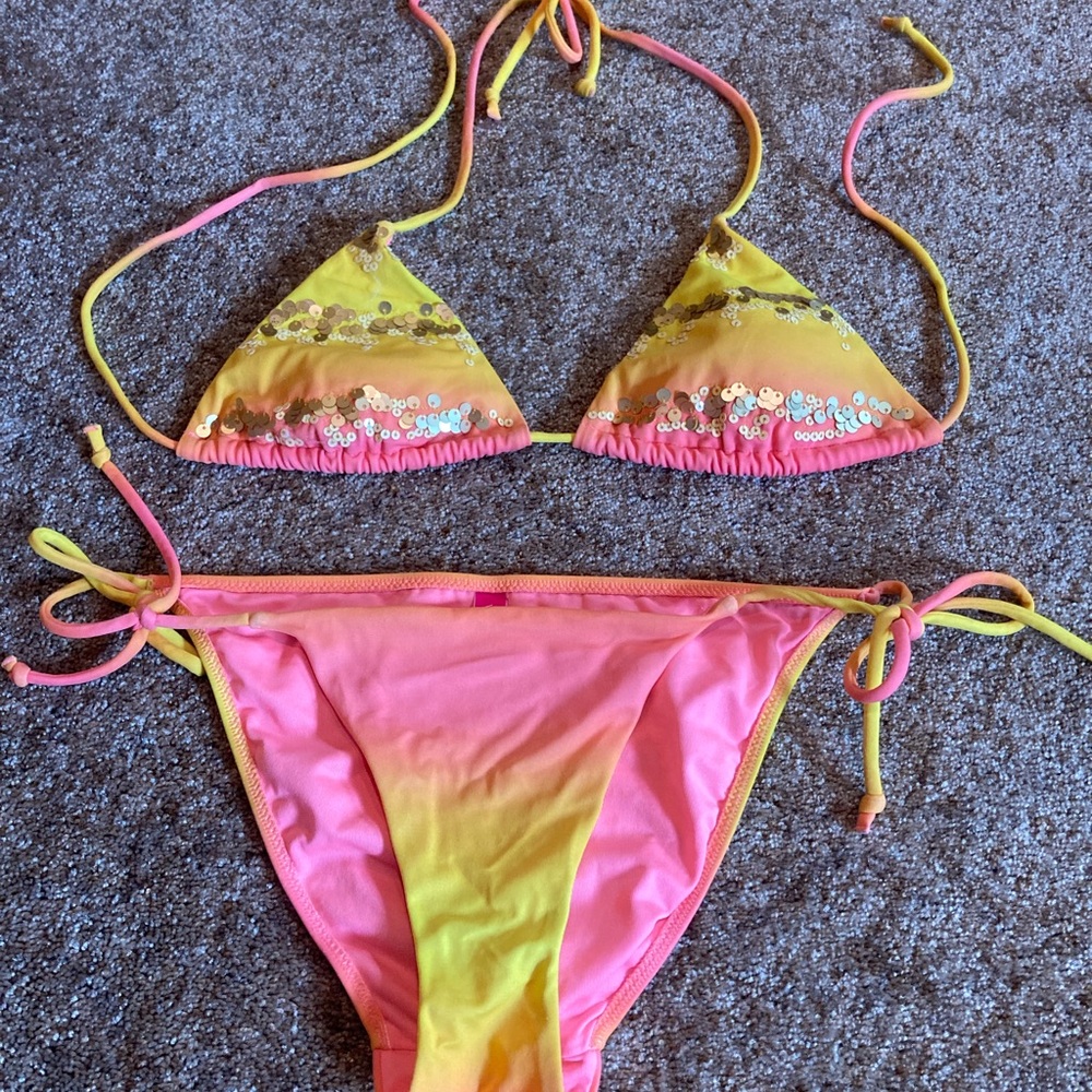 Victoria's Secret Pink and Gold Bikini